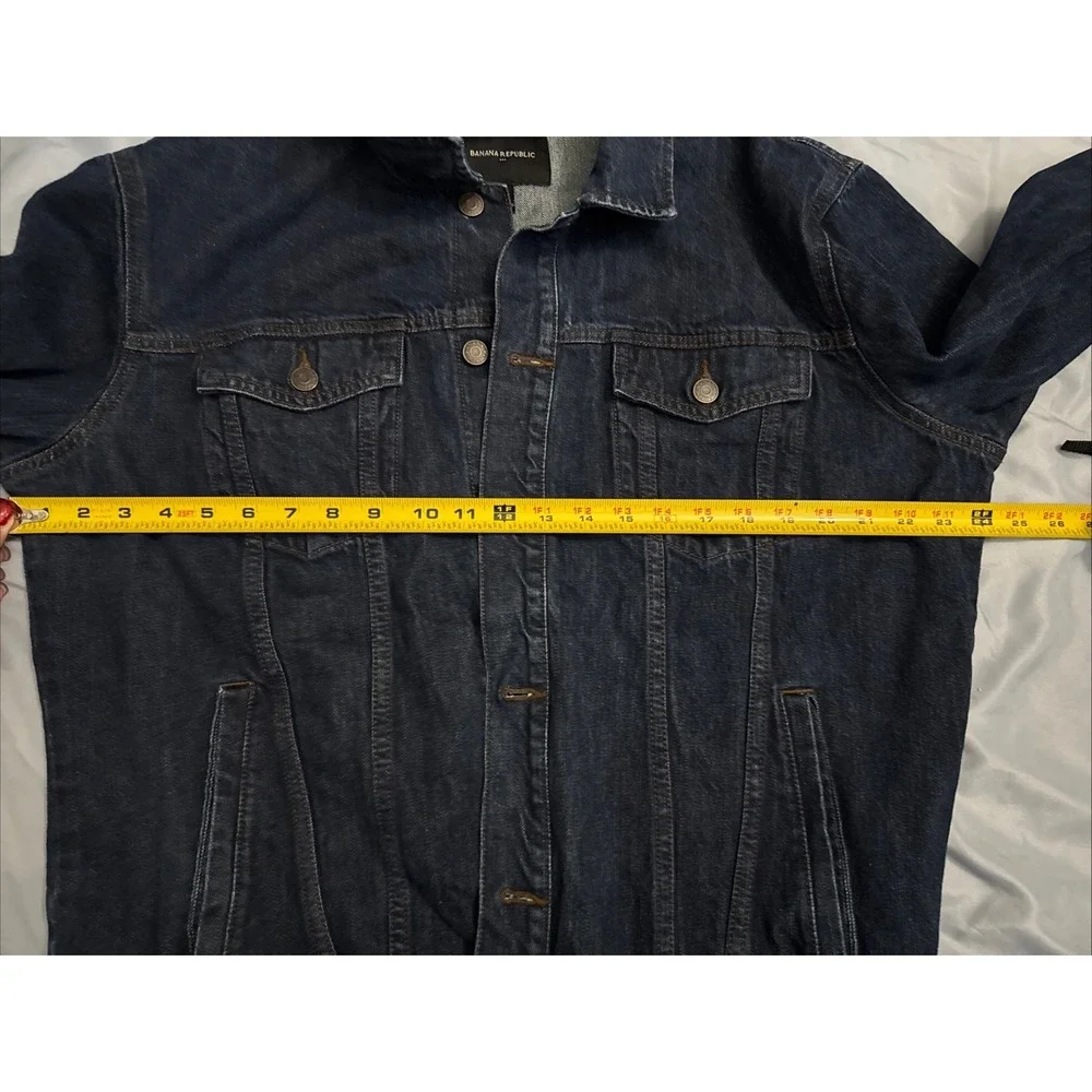 Banana Republic Denim Trucker Jacket Men's XL Blue Dark Wash Button Front